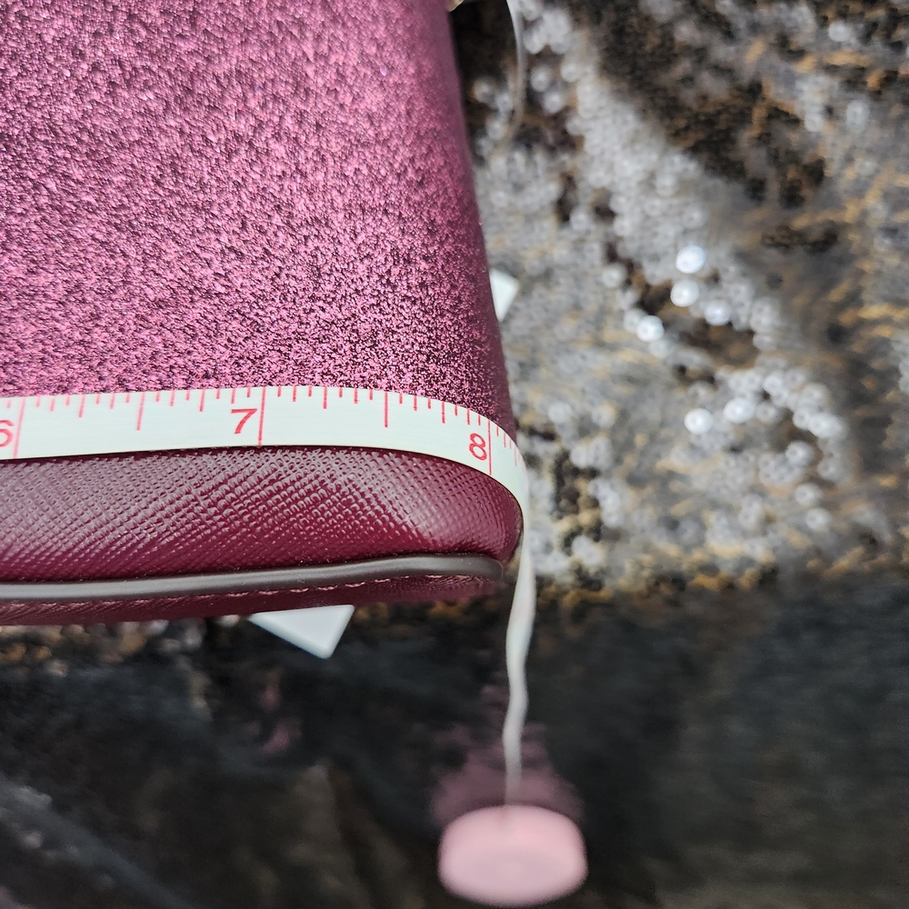 Kate Spade Deep Berry Red Glitter Small Dome Crossbody Bag - Picture 7 of 8